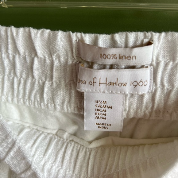 House of Harlow 1960 Cream Linen Tiered Skirt Skort - Picture 6 of 7